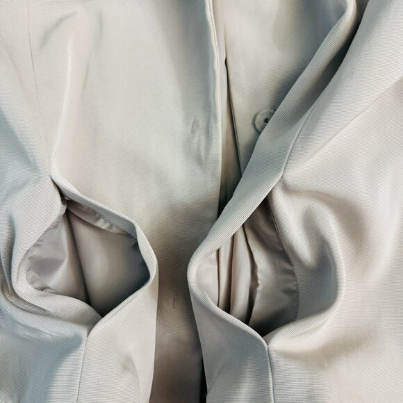 Banana Republic Stretch Blazer Suit Jacket Beige Belt Waist Tie Pockets Size 2 - Picture 6 of 12
